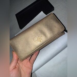 PRADA Gold Women’s Wallet - Vintage - w/ box - see slight pilling inside -